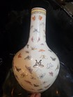 100 Butterflies Chinese Porcelain 15   9  Bottle Vase