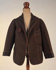 Victorian Child   s Wool Jacket W Stripe Trim   Matching Button Topped Cap