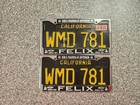 1963 Black California License Plates  1968 Validation Sticker  Dmv Clear