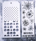 Retro Flakes Christmas Tim Holtz Clear Stamp   Spots Polkadot Stencil Set New 
