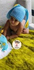 Newborn Baby Girls Boys Crochet Knit Costume Blue Photo Photography Prop Outfits