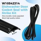 Romalon W10542314 Dishwasher Door Gasket Seal Fit For Whirl-pool Black