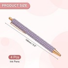 4pcs Rhinestone Metal Ballpoint Pen Crystal Pearl Pens Sparkly Purple