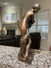 Authentic Heavy Bronze Sculpture Statue By Petrov Lady Russian Museum Quality