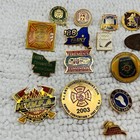 Vintage Fireman Firefighter Lapel Pin Tie Tack Lot Of 25 Fasny Ocvfa Ny