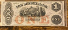 1800 s  2 Sussex Bank Note    1 Sussex Bank Note Newton  New Jersey
