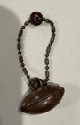 Vtg Football Metal Key Chain Keychain Gold Tone 