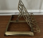 Vintage Ornate Brass Metal Book Music Easel Bible Stand Holder Display Folding