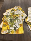 Vintage Mcm Cloth Napkins 17   x17    Set Of 12 Yellow Floral 1970   s