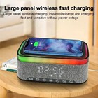 Modern Led Alarm Clock Wireless Charger   Bluetooth Speaker Color Light Display