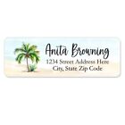 60 Return Address Labels Personalized Printed 3 4  X 2 1 4  Beach Scene