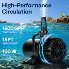 Submersible Water Pump 100w 1600gph Koi Pond Fountain Aquarium Fish Tank Pool