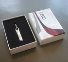 Nib Genuine Audi Blade Style Silver Stainless Steel Keychain Key Ring Djd017qy04