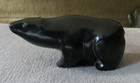 Black Polar Bear Sculpture Figurine Carved Signed Boma Made In Canada Vintage