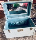 Vintage 1950s Samsonite Tweed Train Case Luggage Make Up Carry On