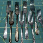 Oneida Endearable Dinner Forks Set Of 8 Rogers Floral Pattern Silverplate