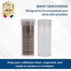 Coin Storage Tubes  Clear Plastic W  Screw On Tops For Quarters  qty Of 50 Tube
