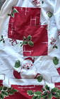 Vintage Christmas Half Apron Santa Claus In Chimney With Holly Leaves   Berries