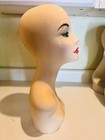 Vintage Mid-century Style Long Swan Neck Painted Female Mannequin Head 