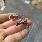 Vintage Brass Chinese Dragon Figurine Mini Statue Zodiac Desk Home Decor Gift