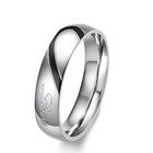 Hot Sale Stainless Steel  real Love  Heart Couples Engagement Ring Wedding Band