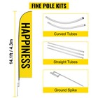 Vevor Food Advertising Feather Flag Pole Set 3 X 6pcs 16ft Swooper  Banner