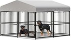    10x10x6ft Heavy Duty Dog Cage With Roof Large Outdoor Dog Kennel Safety Locks 