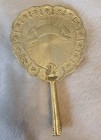22-5 5  Scrap Die-cut German Dresden Gold Paper Fan Scroll Orn Victorian Craft