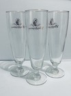 Budweiser Clydesdale Footed Pilsner Beer Glasses Set Of 3 Gold Rim 8in