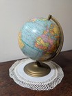 Vintage Brass George F Cram Co  9  Terrestrial Globe C868