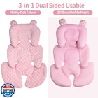 Honeau 3in1 Reversible Carseat Head Body Support Newborn 3d Minnky Infant Car