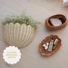 Fan-shaped Willow Wall Hanging Basket  natural Color 