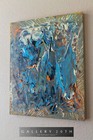 Stunning  Mid Century Orig Abstract Oil Painting  Atomic Wall Art 50 s 60 s Vtg