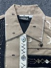Vtg Western Cowboy Patch Work Jacket Women   s Sz S Aztec Indian Rodeo Fish Coat