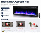 42 Inch Electric Fireplace Insert  Ultra-thin Recessed   Wall Mounted Fireplace