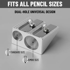 6pcs Magnesium Pencil Sharpener Survival 2-hole Metal Pencil Sharpener Set Usa