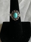 D Sterling Silver Turquoise Ring Size 5 75 Southwestern Native Vintage Estate