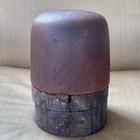 Antique Wooden Millinery Hat Block Mold W  Base Primitive Hatter Tool Form