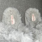 Easy Spirit Slippers Womens 5-6 Slip On Mules Gray Faux Fur Comfort Indoor New