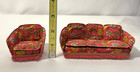 Vintage Lundby Sweden Dollhouse Miniature Sofa Armchair Fireplace Tv Lot