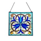 Stained Glass Bell Floral Window Panel Handcrafted Tiffany Style  One This Price