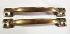 2 Lg solid Brass Ant style Handles Trunk Chest Pulls Door Cabinet Barn Gate   p9