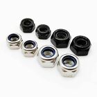M2 M2 5 M3 M4 M5 M6 M8 M10 M12 Black Steel Nylon Insert Lock Nut Hex Nylock Nuts