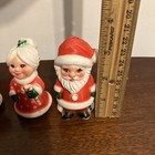 2 Sets Vintage Blow Mold Plastic Christmas Santa Mrs Claus Salt   Pepper Shakers