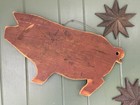 Vintage Antique Primitive Pig Folk Art Pine Cutting Board Farmhouse Wall Hanging