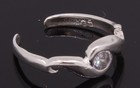 Sterling Silver Toe Ring Adjustable With A Cz Stone Handmade Item
