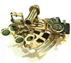 Nautical Brass Navigation Pocket Sextant Nautical Marine Vintage Wooden Box