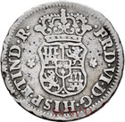 1 2  Real Ferdinand Vi Silver Pillar Columnar Coin Colonial Cob 1757 Lima Peru