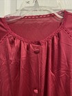 Vintage Vanity Fair Burgundy Button Front 3 4 Sleeve Night Gown Size L