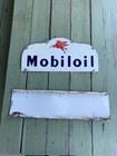 Vintage Mobil Oil Gas Advertising Can   Bottle Original Metal Rack Signs Only